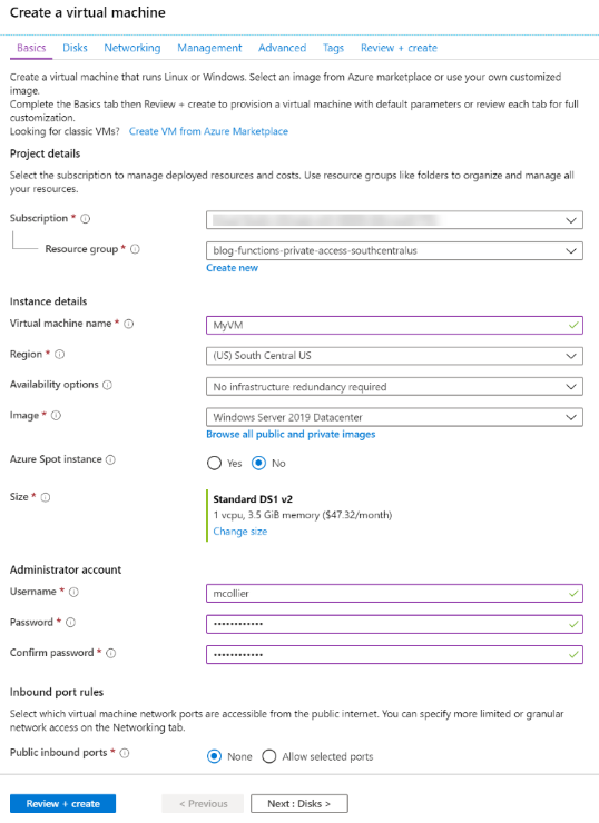 Create a VM - Basics