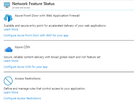 Functions - Network Features Status