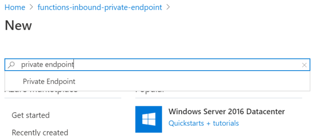 Create a new private endpoint